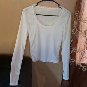 Elegant White Long Sleeve Women's Top